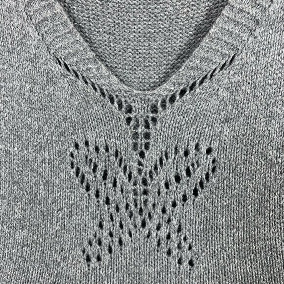 knit sleeveless v-neck grey knit dress sweater Zara knit size large - Picture 6 of 16